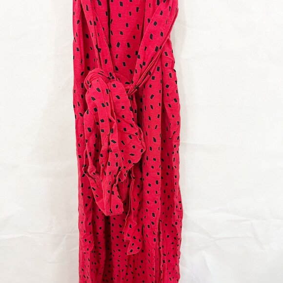 Billabong x Sincerely Jules Red & Black Polka Dot One Shoulder Maxi Dress SMALL - Picture 4 of 6